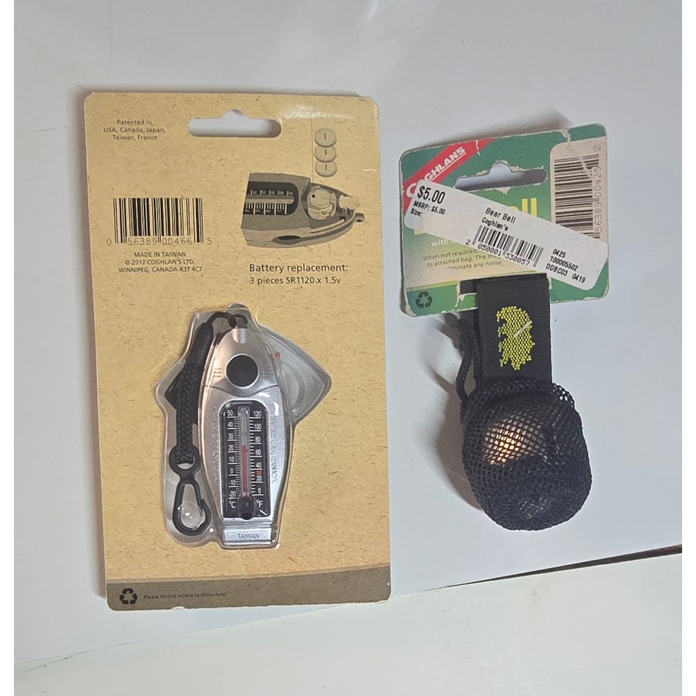 Coghlan's Six Function Whistle 0466 and Bear Bell 0425 Magnetic Silencer Set NEW